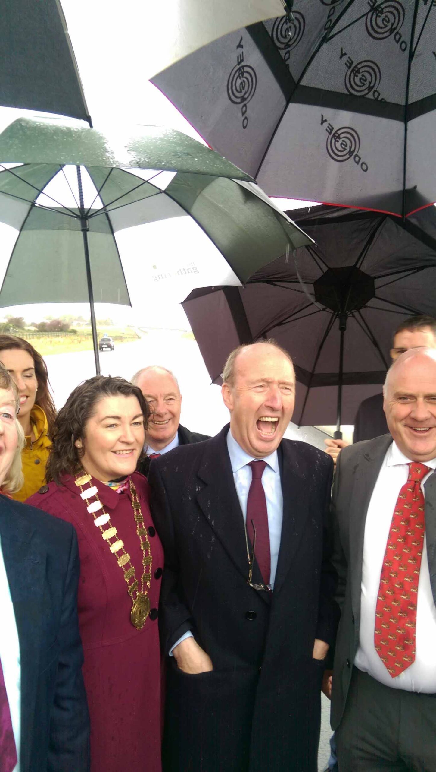 Transport Minister Shane Ross at the opening of the M17/M18 today.