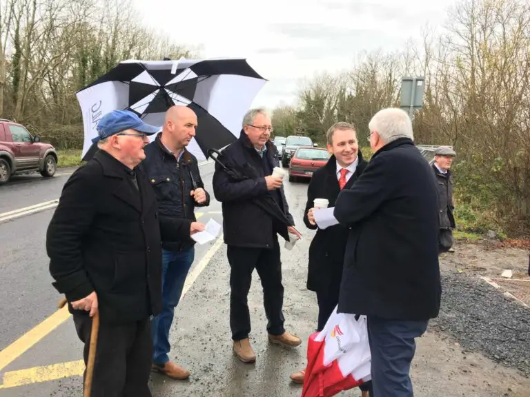 TD Joe Carey and Mayor of Ennis Paul Murphy at Latoon Bridge