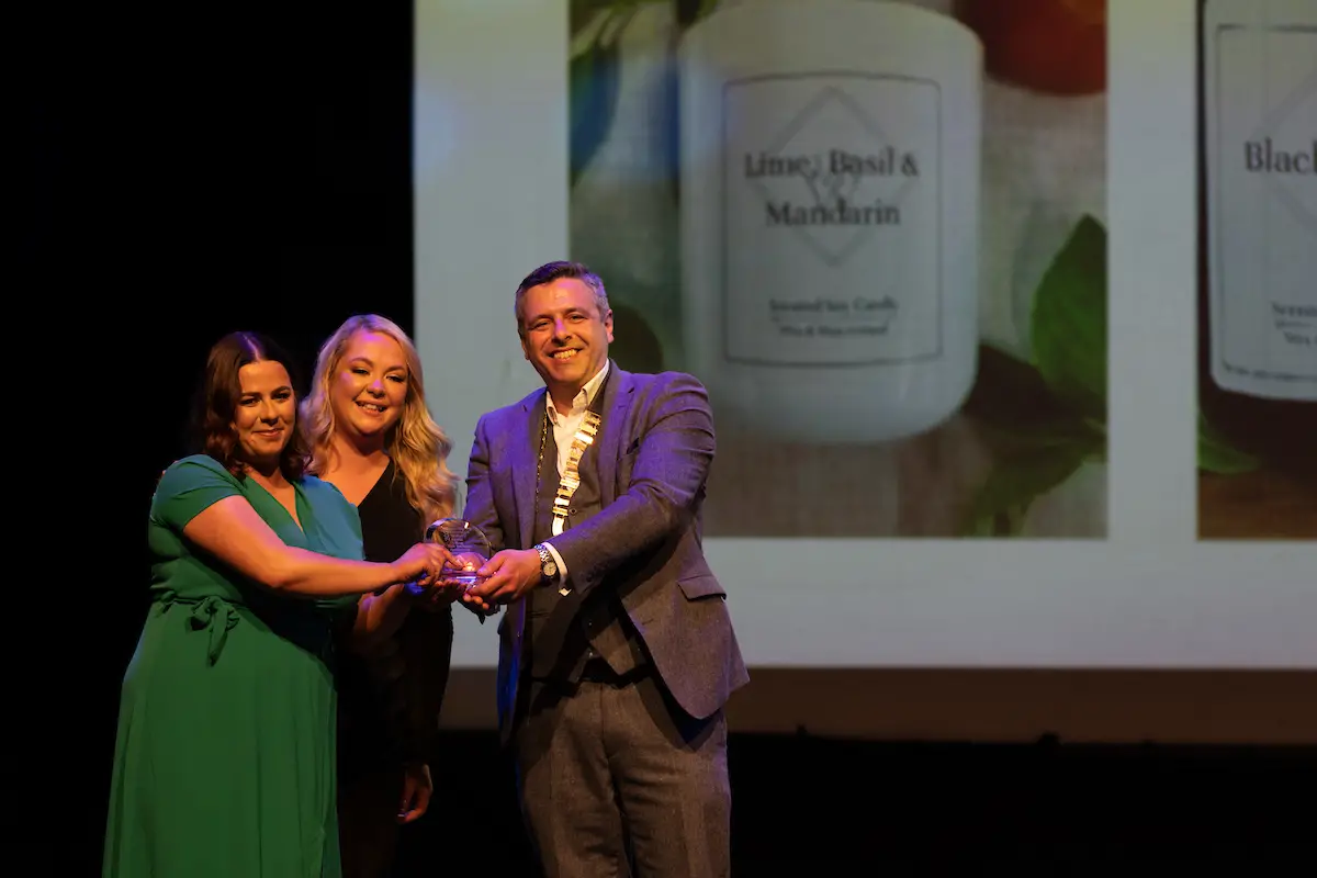 Wix and Wax win Best New Business awarded by Darragh McAllister