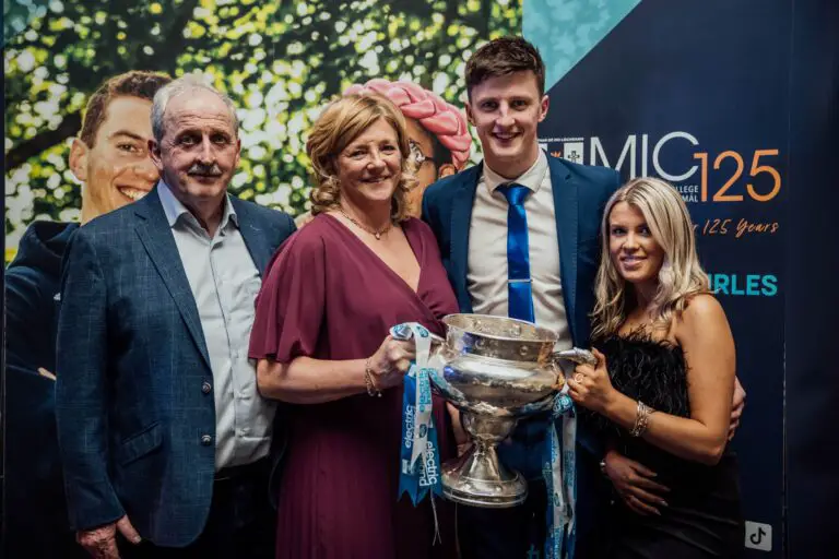 Diarmuid Ryan with parents Philip and Aileen and girlfriend Sarah Canny