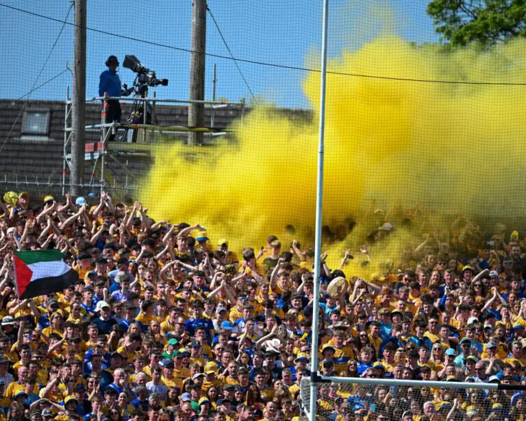 clare v limerick 21-04-24 flare supporters crowd 1