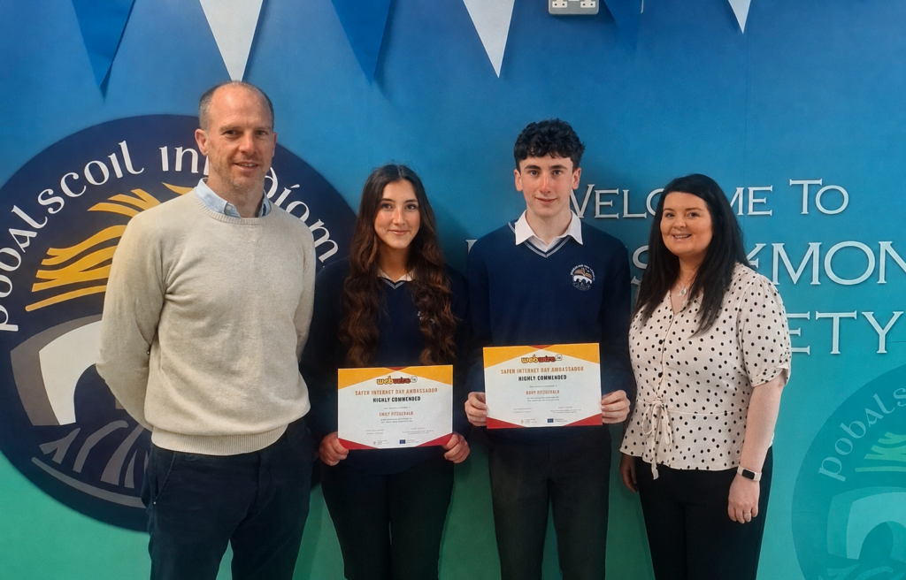 L to R - Brian Frawley (Deputy Principal), Emily Fitzgerald, Rory Fitzgerald, Shona Connellan (Teacher)