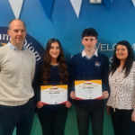 L to R - Brian Frawley (Deputy Principal), Emily Fitzgerald, Rory Fitzgerald, Shona Connellan (Teacher)