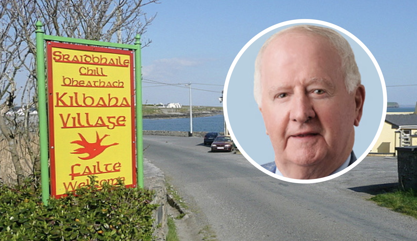 Kilbaha village || Inset: Cllr Gabriel Keating (FG)