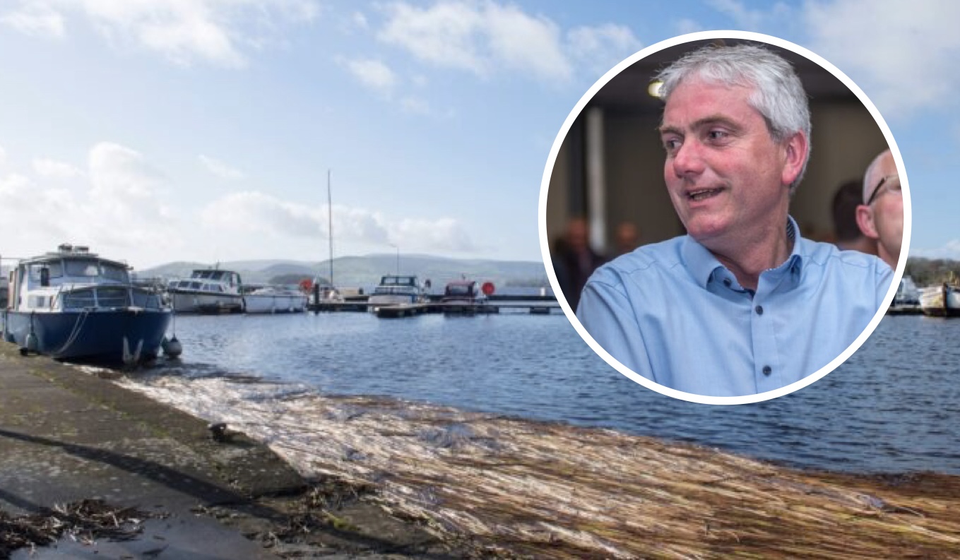 Mountshannon Harbour || Inset: Cllr Pat Burke