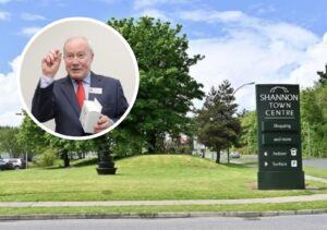 Shannon Town Centre || Inset: Michael Guinee of Ei Electronics