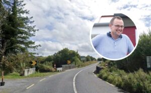 The section of the N85 raised by Cllr Shane Talty (inset)