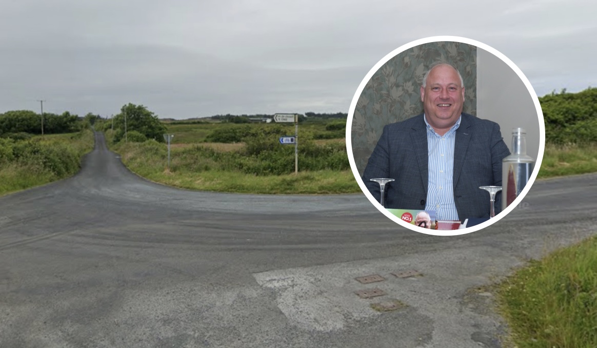 Clonina junction, Shyan || Inset: Cllr Michael Shannon