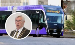Glider bus, Cllr Michael Begley