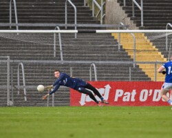 Stephen Ryan saves Evan O'Carroll's penalty. Photograph: Gerard O'Neill.
